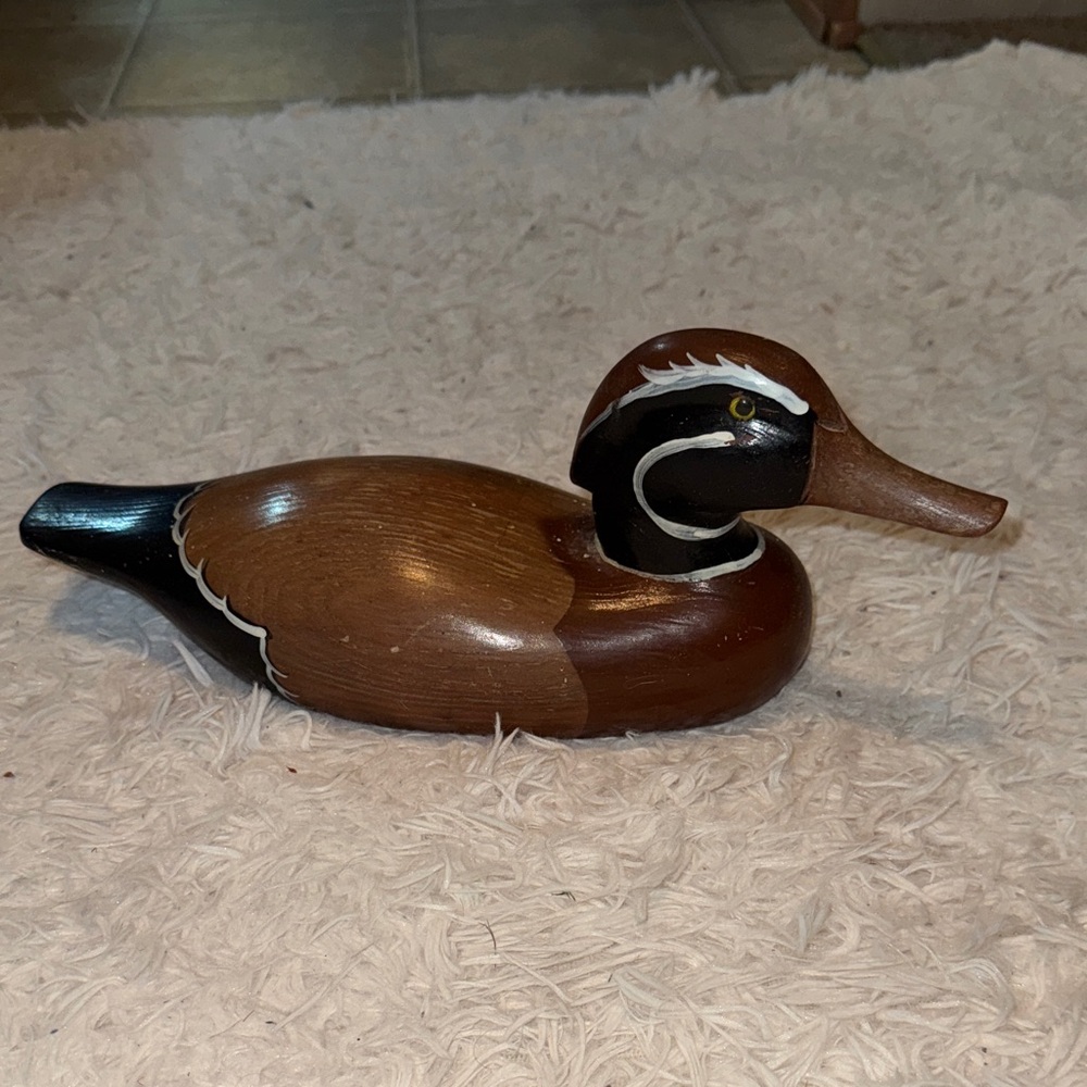 Vintage Wooden Duck Figurine